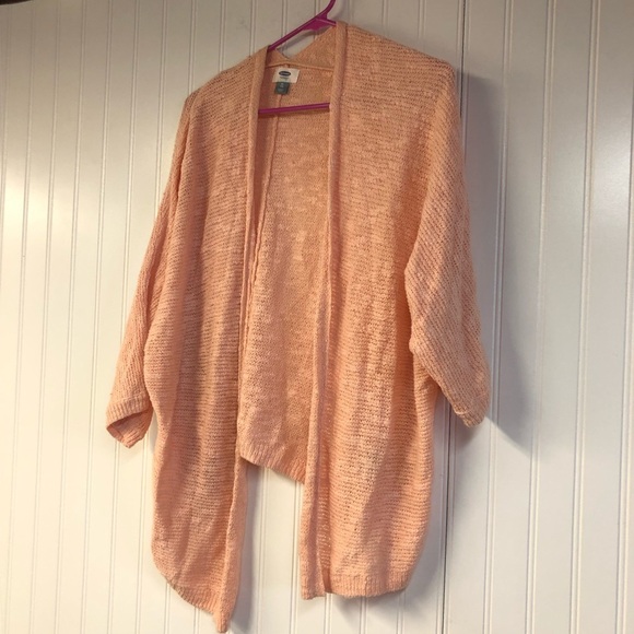 Old Navy Peach Open-Front Women's Cardigan Sweater XL Lightweight Open Knit - Picture 2 of 4